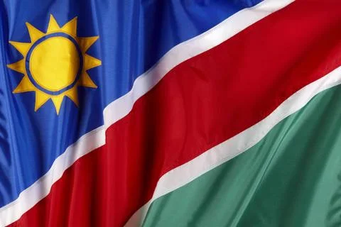 Flag of Namibia Close up shot of wavy Namibian flag Copyright: xZoonar.com... Stock Photos