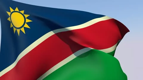 Flag of Namibia HD Stock Footage 14611141