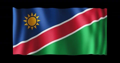 Flag of Namibia, long ratio (2:1), seamless loop animation Stock Footage 83527153