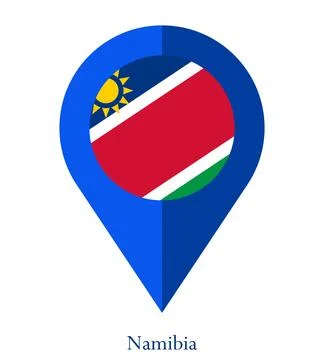Flag Of Namibia, Namibia flag, National flag of Namibia. map pin flag of Na.. Stock Illustration