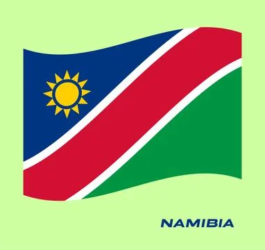 Flag Of Namibia, Namibia flag, National flag of Namibia. wavy flag of Namibia Stock Illustration
