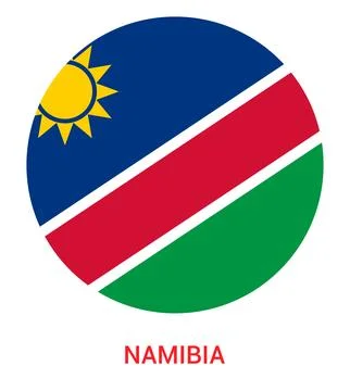 Flag Of Namibia, Namibia flag, National flag of Namibia. circle flag of Nam.. Stock Illustration