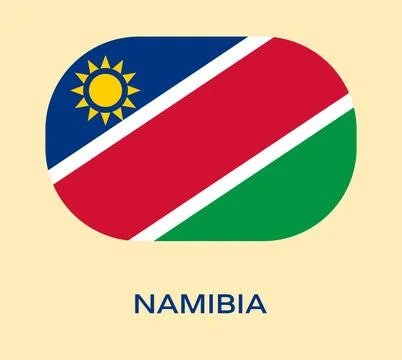 Flag Of Namibia, Namibia flag, National flag of Namibia. button style flag .. Stock Illustration