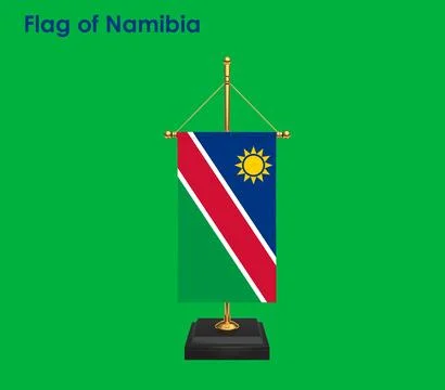 Flag Of Namibia, Namibia flag, National flag of Namibia. table flag of Namibi Illustrazione stock