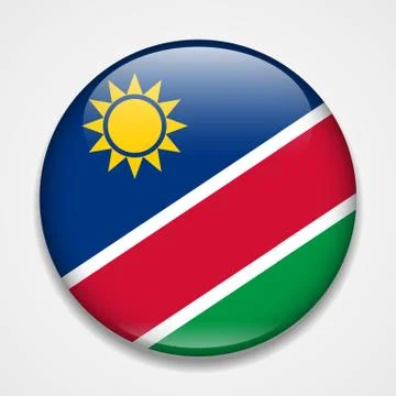 Flag of Namibia. Round glossy badge Stock Illustration