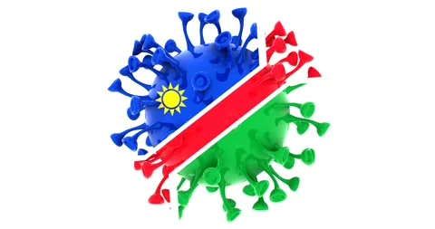 Flag of Namibia on Seamless looping 3D animation of the covid-19 Corona Virus Stock Footage 166463936