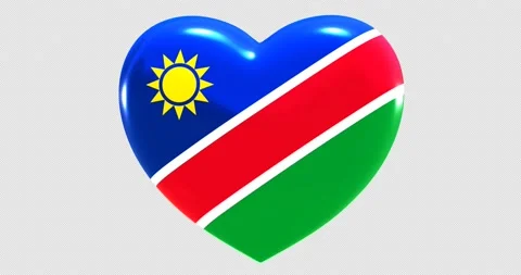 Flag of Namibia on turning Heart 3D Loop Animation with Alpha Channel 4K UHD Stock Footage 170463133