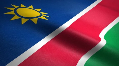 Flag of Namibia. Waving flag with highly detailed fabric texture seamless Stock Footage 122661408