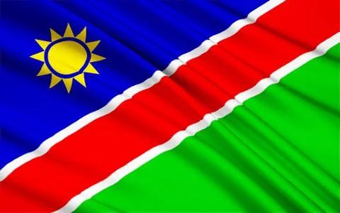 Flag of Namibia, Windhoek Stock Illustration