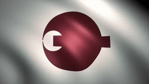 The Flag of Nara Prefecture Waving in the Wind (CG | Zoom Out) Stock Footage 184033496