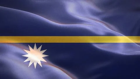 Flag of Naruru waving in the wind. 3D Waving flag design. Stock Illustration