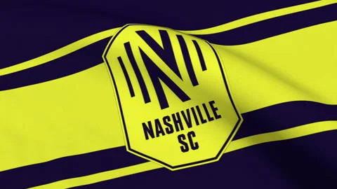 Flag with Nashville SC Logo Loop Stock Footage 219027049