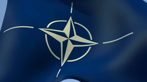Flag of NATO HD Stock Footage 14612420