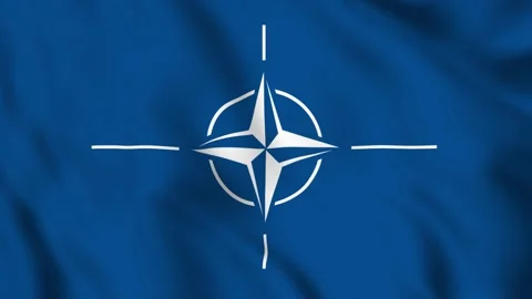 Flag of NATO  Waving in the Wind - Looping Animation Stock-Footage 246813800