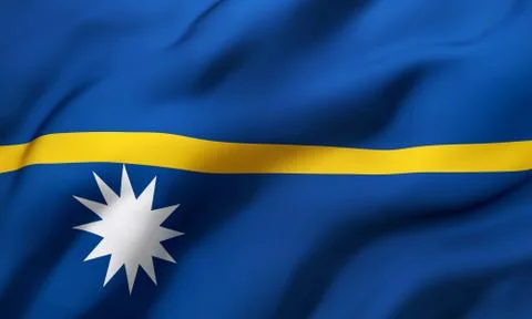 Flag of Nauru blowing in the wind Stock Illustration