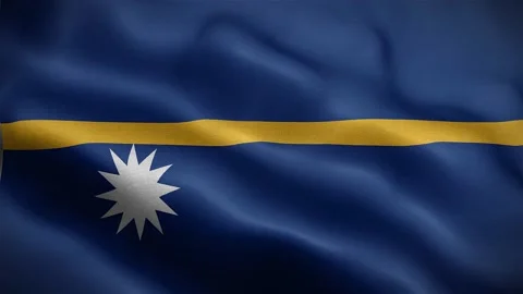 Flag of Nauru fluttering in the wind. Video stock 223705633