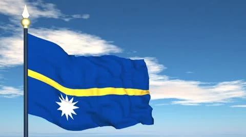 Flag Of Nauru Stock Footage 10595768