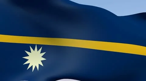 Flag of Nauru HD Stock Footage 14615369