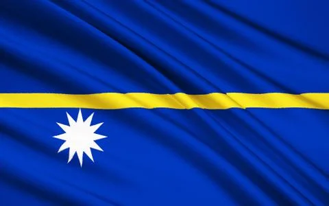Flag of Nauru, Micronesia Stock Illustration