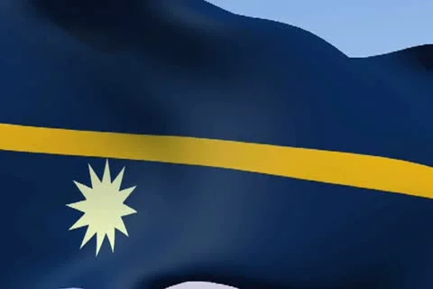 Flag of Nauru NTSC Stock Footage 14615979