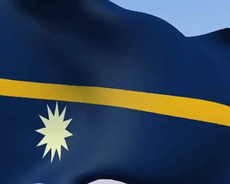 Flag of Nauru PAL Stock Footage 14616496