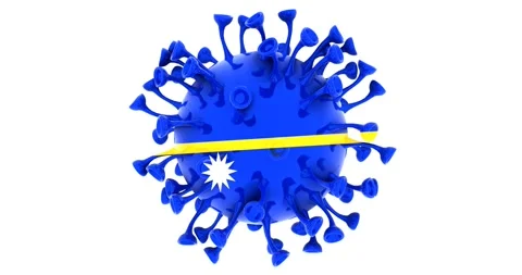 Flag of Nauru on Seamless looping 3D animation of the covid-19 Corona Virus Stock Footage 167324029