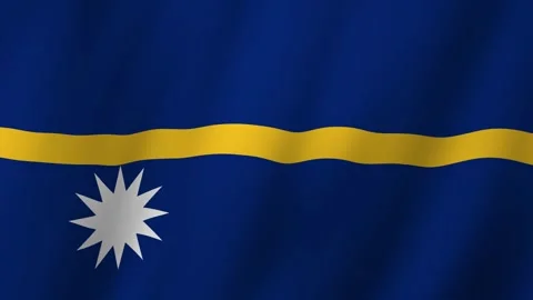 Flag of Nauru Simple Elegance in the Wind Stock-Footage 278326950