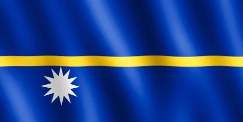 Flag of Nauru waving in the wind Stock Illustration