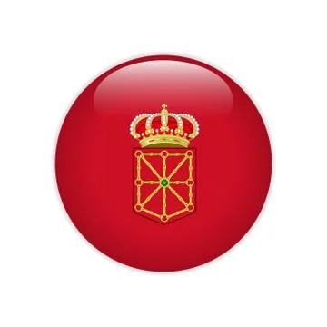 Flag Navarre button Stock-Illustration