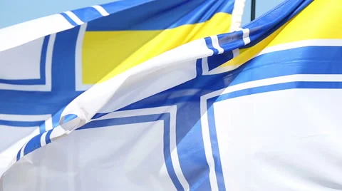 Flag of the  navy of  Ukraine Stockbeeldmateriaal 53831236