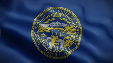 Flag of Nebraska fluttering in the wind. Animation 4k Video stock 226230052