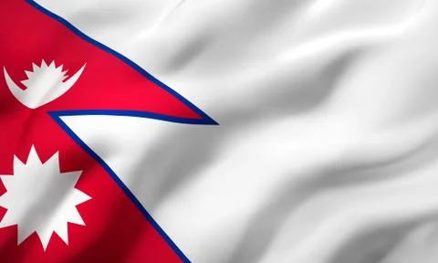 Flag of Nepal blowing in the wind Stock Illustration