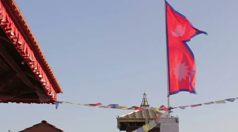 Flag of Nepal close up Stock Footage 67671538