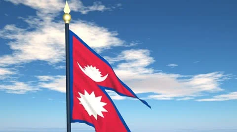 Flag Of Nepal Stock Footage 10750536