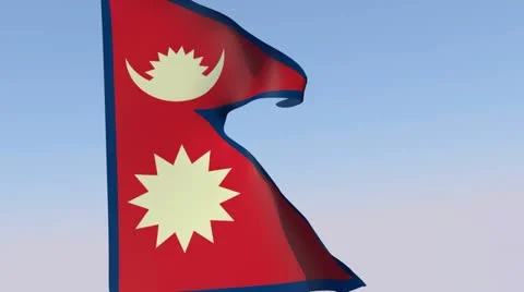 Flag of Nepal HD Stock Footage 14618035