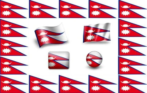 Flag of Nepal. icon set. flags frame Flag of Nepal. icon set. flags frame ... Stock Photos