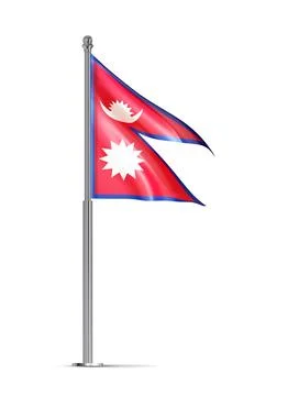 Flag of Nepal isolated on white background Illustrazione stock