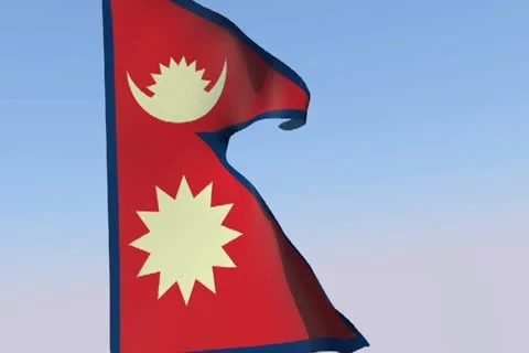 Flag of Nepal NTSC Stock Footage 14618749