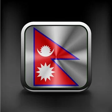 Flag Nepal vector illustration state symbol icon Stock Illustration