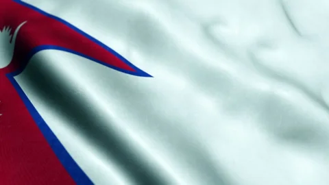 Flag of Nepal waving in the wind. Seamless looping. 3d generated. Video stock 229821331