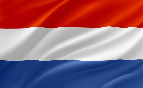 Flag of Netherland. 3d vector banner Stock Illustration