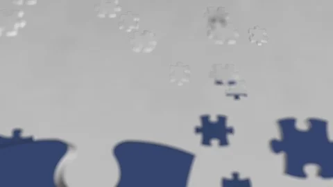 Flag of Netherlands being made with jigsaw puzzle pieces. Dutch problem solution Stock Footage 104243329