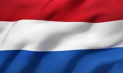Flag of Netherlands blowing in the wind Stock Illustration