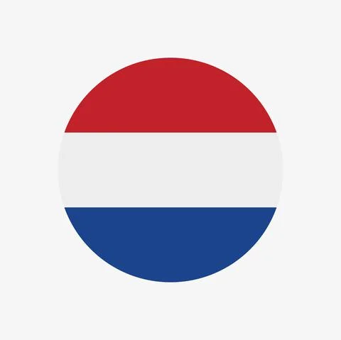 The flag of the Netherlands in a circle Stock Illustration