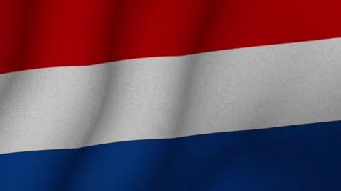 The flag of the Netherlands. The evolving 3d national flag of the Netherlands Stock-Footage 271493741