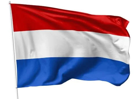 Flag of netherlands on flagpole Stock Illustration