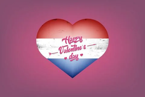 Flag of Netherlands in the form of a heart Illustrazione stock