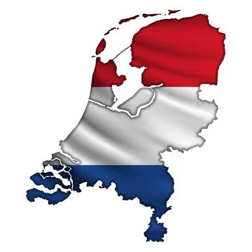 Flag Netherlands in the form of a map Stock Photos