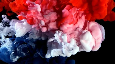 Flag of the Netherlands made of colored ink on a black background Stock-Footage 124650594