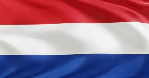 Flag of Netherlands, Seamless looping animation fluttering in the wind Stock Footage 172500141